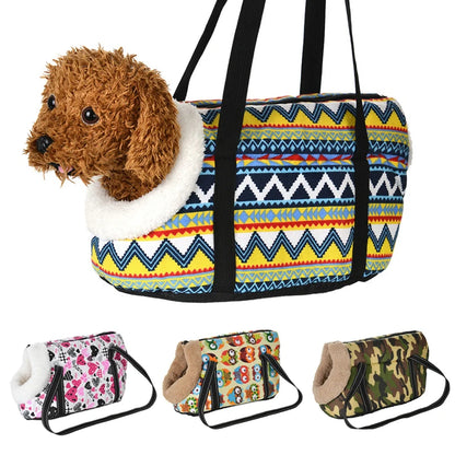 Klassische Haustiertragetasche für kleine Hunde & Katzen – Weiche Schultertasche mit Trageriemen, Outdoor-Reisetasche