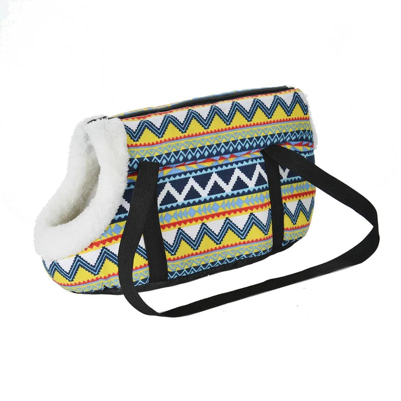 Klassische Haustiertragetasche für kleine Hunde & Katzen – Weiche Schultertasche mit Trageriemen, Outdoor-Reisetasche