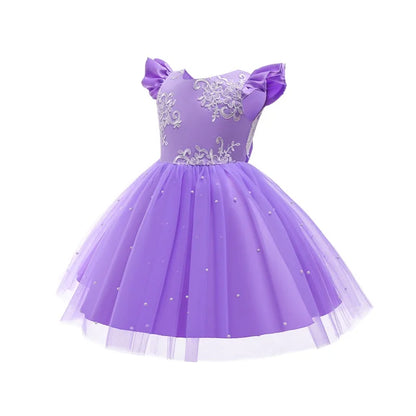 Elegantes Weihnachtskleid für Mädchen – Rückenfreies Prinzessinnenkleid mit Schleife – Festliches Ballkleid für Gala, Geburtstag & Hochzeit (Grün)
