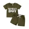 Sommer Baby Jungen 2-teiliges Outfit – T-Shirt mit Stickerei + Einfarbige Waffel-Shorts | Luftiges Freizeitset für Kleinkinder 6–36 Monate
