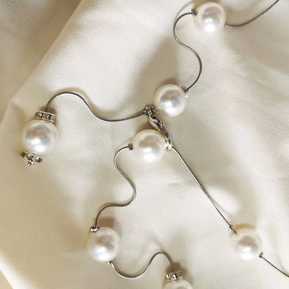 Eleganter Damen Taillengürtel – Verstellbare Kette mit Acrylperlen in Gold oder Silber | Dünner, stilvoller Schmuckgürtel für Kleider