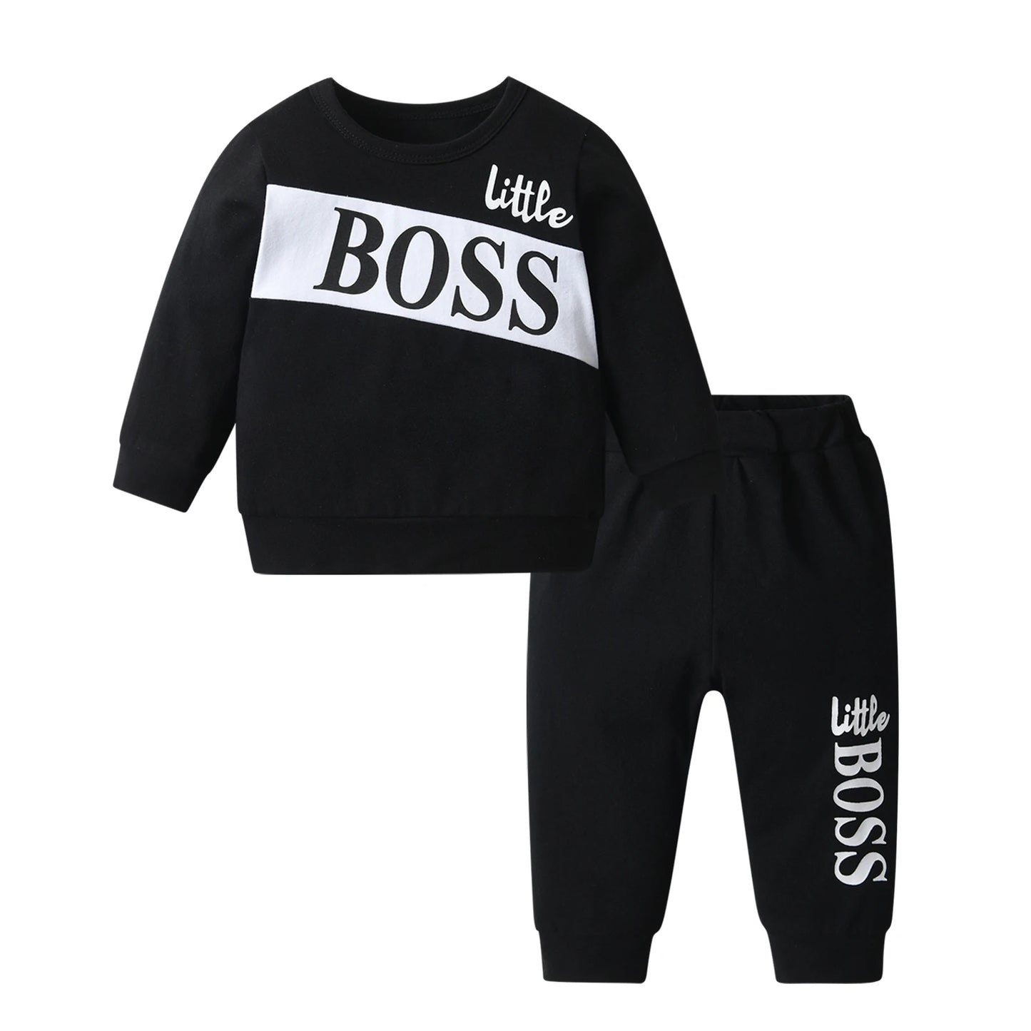2-teiliges Baby-Set für Herbst – Langarm-Shirt mit Schriftzug & Hose – Unisex Baumwoll-Outfit für Neugeborene & Kleinkinder (0–24 Monate)