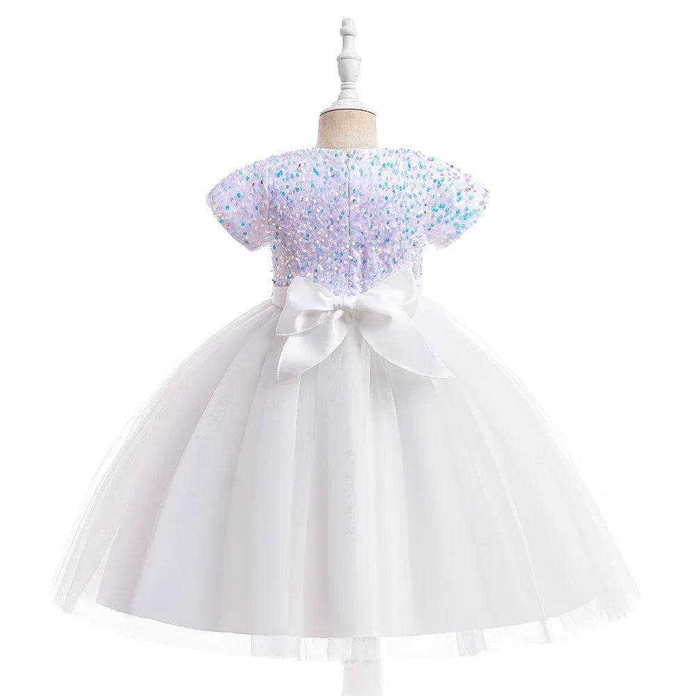 Elegantes Prinzessinnenkleid für Mädchen mit Pailletten & Tüll – Festliches Kleid für Auftritte, Feiern & besondere Anlässe