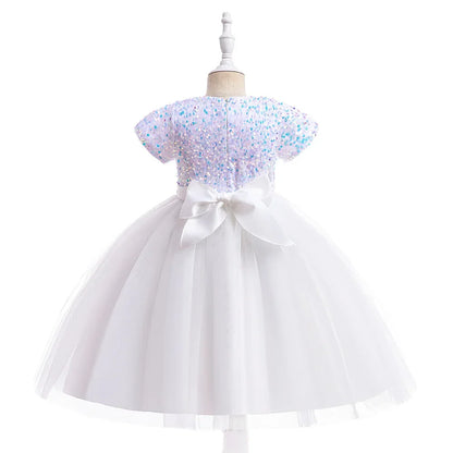 Elegantes Prinzessinnenkleid für Mädchen mit Pailletten & Tüll – Festliches Kleid für Auftritte, Feiern & besondere Anlässe