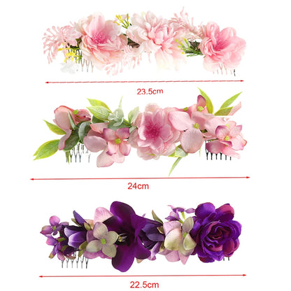 Romantischer Braut-Haarkamm mit Blumen – Rattan-Stil Haaraccessoire für Hochzeiten & besondere Anlässe