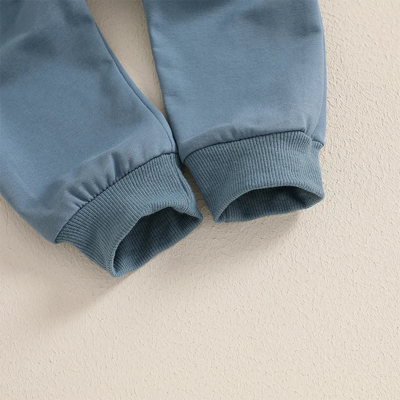 Jungen-Set für Frühling & Herbst – 2-teilig: Sweatshirt mit Traktor-Stickerei & einfarbige Hose – von Lioraitiin (0–3 Jahre)