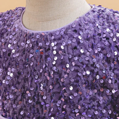 Elegantes Prinzessinnenkleid für Mädchen mit Pailletten & Tüll – Festliches Kleid für Auftritte, Feiern & besondere Anlässe