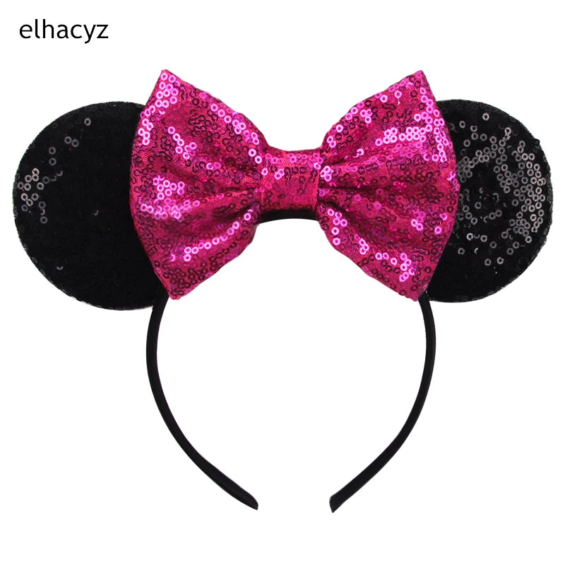 2025 Disney Minnie Maus Haarreif mit Stickerei & Pailletten – Party-Accessoire für Kinder & Erwachsene