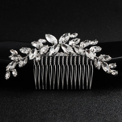 Silberner Haarkamm mit Perlen & Strass – Handgefertigtes elegantes Haarschmuck-Accessoire für Damen & Bräute
