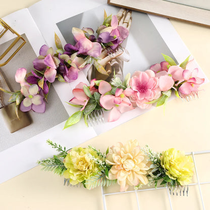 Romantischer Braut-Haarkamm mit Blumen – Rattan-Stil Haaraccessoire für Hochzeiten & besondere Anlässe
