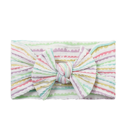 Baby Stirnband mit Schleife – Weiches Haarband für Neugeborene & Kleinkinder | Kinder Haaraccessoire mit Print