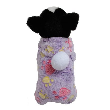 Weiche Flanell-Hundepyjama mit Streifen – Warmes Vierbeiniges Haustierkostüm für Herbst & Winter
