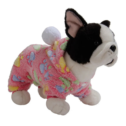 Weiche Flanell-Hundepyjama mit Streifen – Warmes Vierbeiniges Haustierkostüm für Herbst & Winter