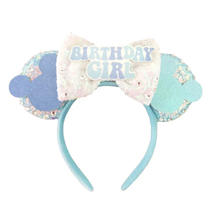 2024 Disney Mickey & Minnie Maus Ohren Haarreif – Glitzernde Sequin-Schleife – Für Kinder & Erwachsene – DIY Disneyland Accessoire