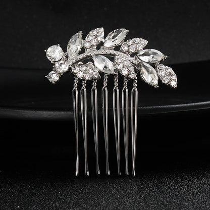 Silberner Haarkamm mit Perlen & Strass – Handgefertigtes elegantes Haarschmuck-Accessoire für Damen & Bräute