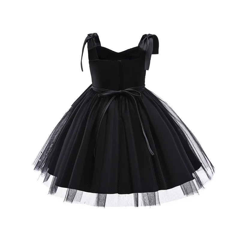 Elegantes Weihnachtskleid für Mädchen – Rückenfreies Prinzessinnenkleid mit Schleife – Festliches Ballkleid für Gala, Geburtstag & Hochzeit (Grün)