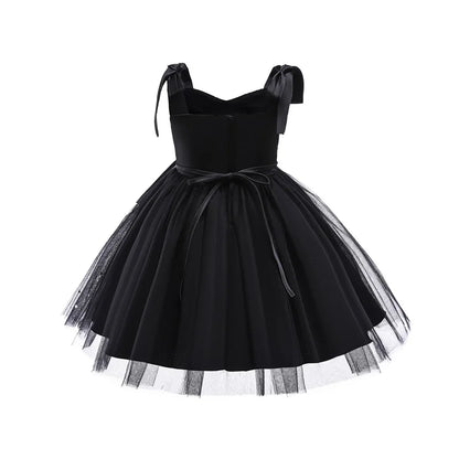 Elegantes Weihnachtskleid für Mädchen – Rückenfreies Prinzessinnenkleid mit Schleife – Festliches Ballkleid für Gala, Geburtstag & Hochzeit (Grün)