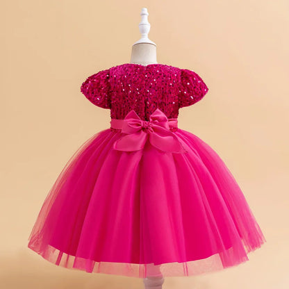 Elegantes Prinzessinnenkleid für Mädchen mit Pailletten & Tüll – Festliches Kleid für Auftritte, Feiern & besondere Anlässe