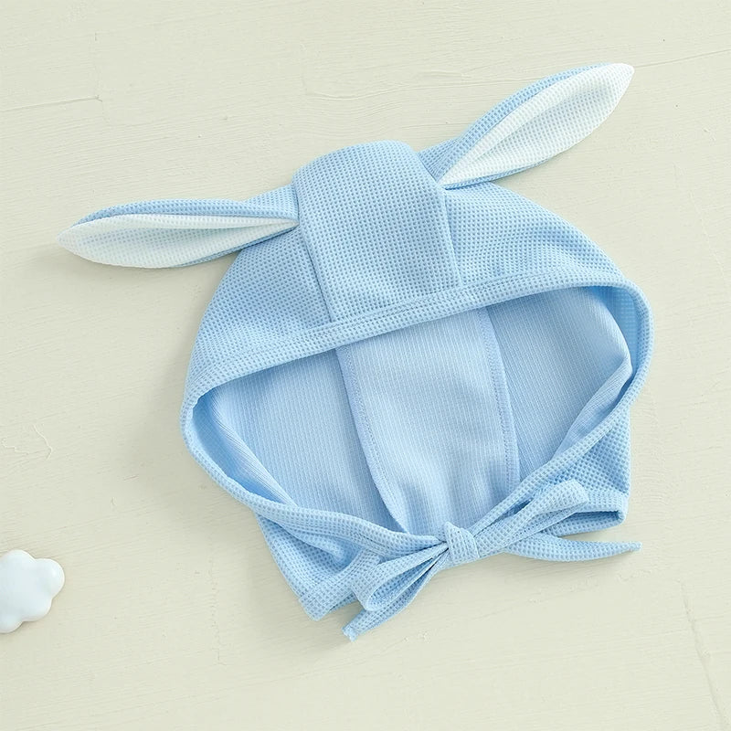 Neugeborenen Oster-Outfit – Baby Body mit Hasenstickerei & passender Mütze – 2-teiliges Set für Jungen & Mädchen