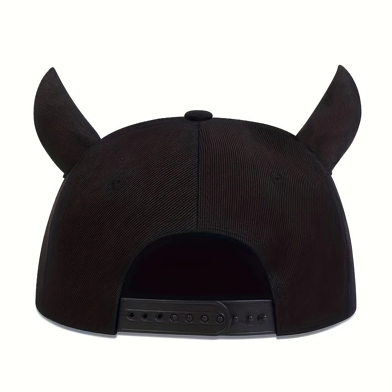 Fashion Hip Hop Baseball Cap mit “P”-Stickerei – Verstellbare Snapback-Cap mit Hörnern für Herren – Streetwear Stil
