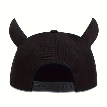 Fashion Hip Hop Baseball Cap mit “P”-Stickerei – Verstellbare Snapback-Cap mit Hörnern für Herren – Streetwear Stil