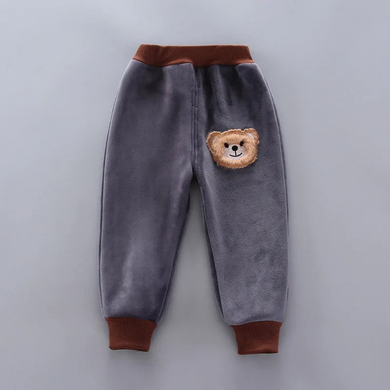 Warmer 3-teiliges Winter-Set für Babys – Kapuzenjacke mit Bärenmotiv, Weste & Hose – Baumwoll-Fleece für Jungen & Mädchen (1–3 Jahre)