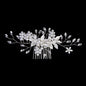 Silberner Haarkamm mit Perlen & Strass – Handgefertigtes elegantes Haarschmuck-Accessoire für Damen & Bräute