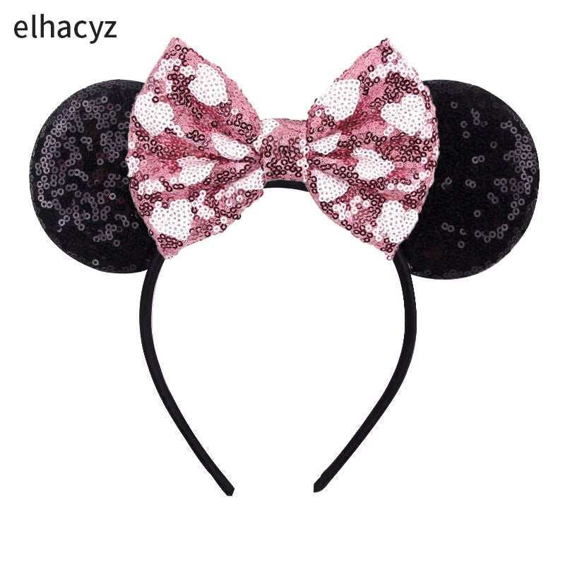 2025 Disney Minnie Maus Haarreif mit Stickerei & Pailletten – Party-Accessoire für Kinder & Erwachsene