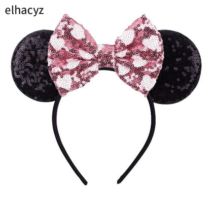 2025 Disney Minnie Maus Haarreif mit Stickerei & Pailletten – Party-Accessoire für Kinder & Erwachsene