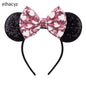 2025 Disney Minnie Maus Haarreif mit Stickerei & Pailletten – Party-Accessoire für Kinder & Erwachsene