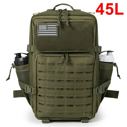 QT&QY Taktischer Rucksack 25L/45L – Outdoor Survival Bug Out Bag für Männer & Frauen – Schulrucksack mit Flaschenhalter