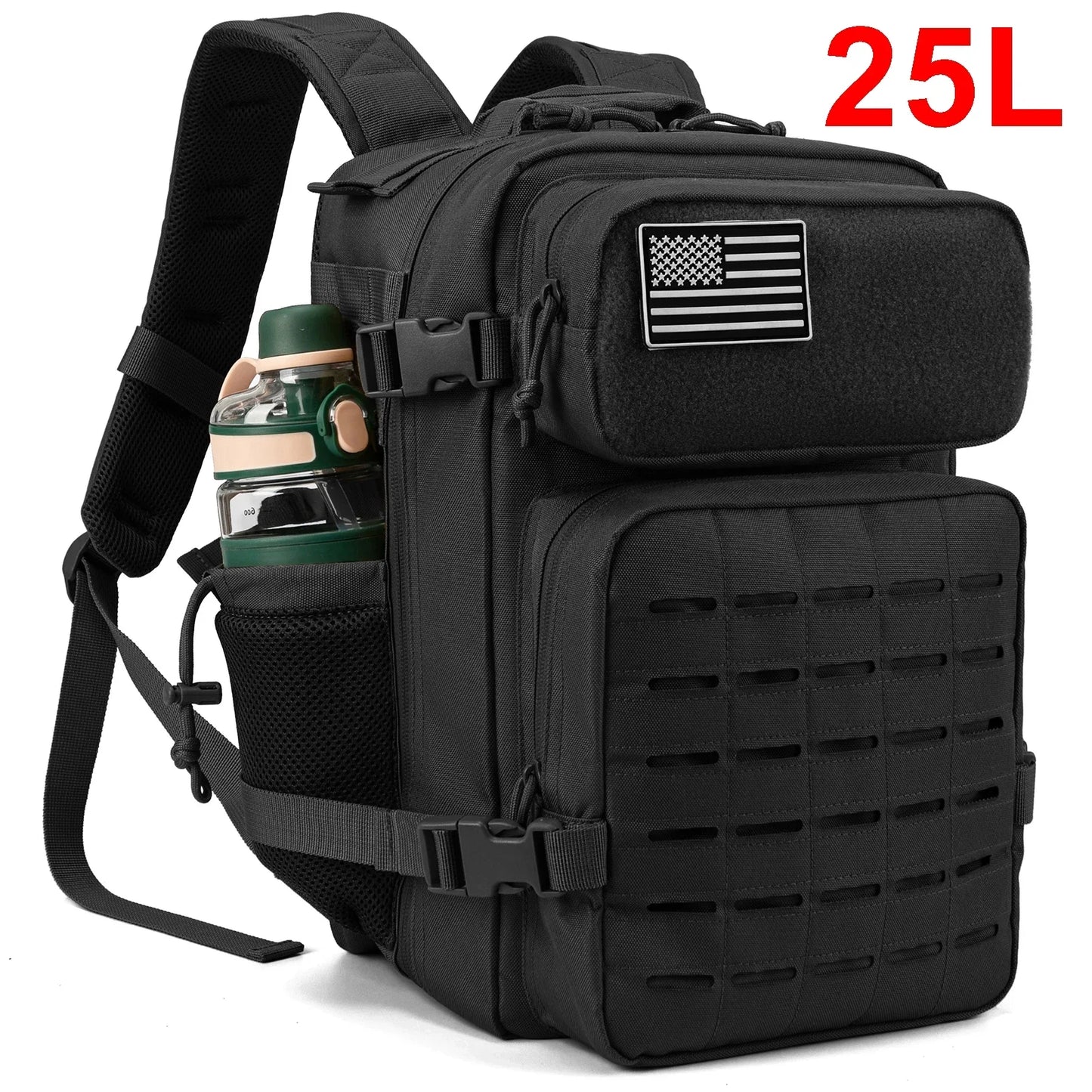 QT&QY Taktischer Rucksack 25L/45L – Outdoor Survival Bug Out Bag für Männer & Frauen – Schulrucksack mit Flaschenhalter