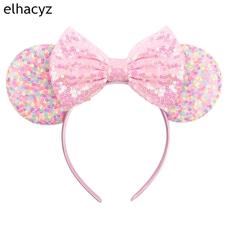 2025 Disney Minnie Maus Haarreif mit Stickerei & Pailletten – Party-Accessoire für Kinder & Erwachsene