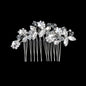 Silberner Haarkamm mit Perlen & Strass – Handgefertigtes elegantes Haarschmuck-Accessoire für Damen & Bräute