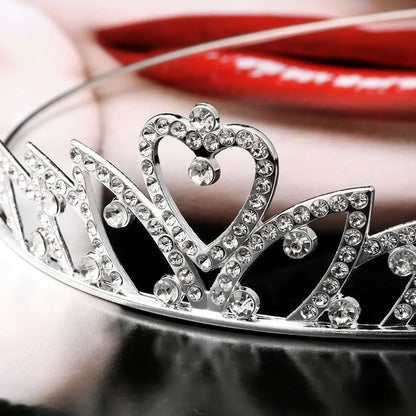 Kristall-Tiara für Hochzeit & Ball – Silberne Krone mit Strass für Mädchen & Frauen
