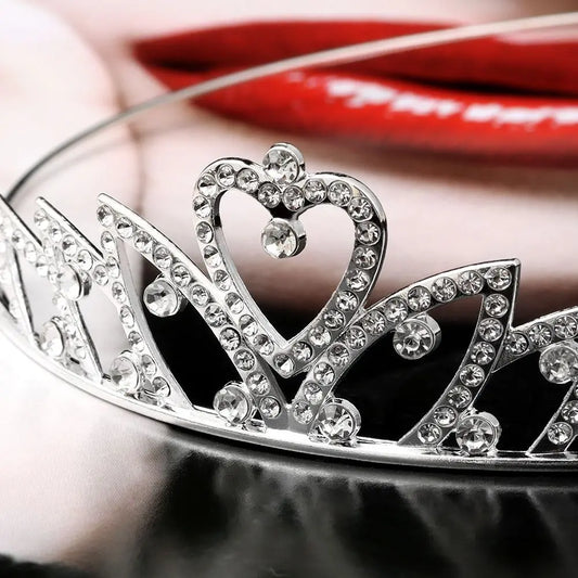 Kristall-Tiara für Hochzeit & Ball – Silberne Krone mit Strass für Mädchen & Frauen
