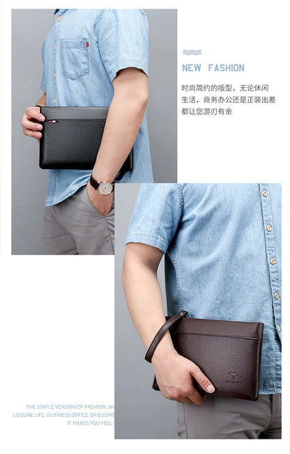 Herren Clutch Tasche – Elegante Business-Handtasche aus weichem PU-Leder – Stylische Freizeit- und Gürteltasche