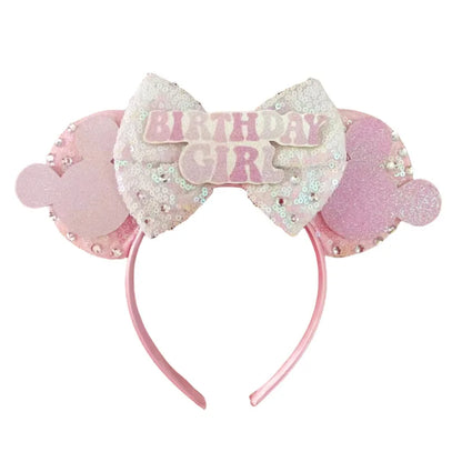2024 Disney Mickey & Minnie Maus Ohren Haarreif – Glitzernde Sequin-Schleife – Für Kinder & Erwachsene – DIY Disneyland Accessoire