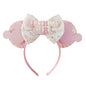 2024 Disney Mickey & Minnie Maus Ohren Haarreif – Glitzernde Sequin-Schleife – Für Kinder & Erwachsene – DIY Disneyland Accessoire