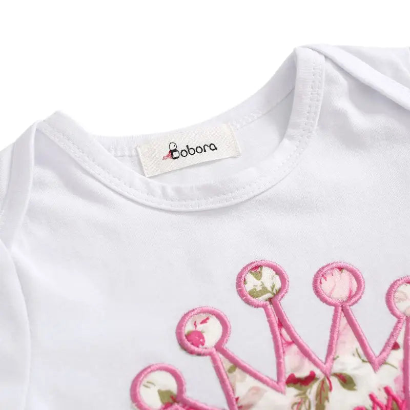 2-teiliges Sommer-Outfit für Baby-Mädchen – Kurzarm-Romper mit Print + Hose | Neugeborenen-Set 0–18 Monate
