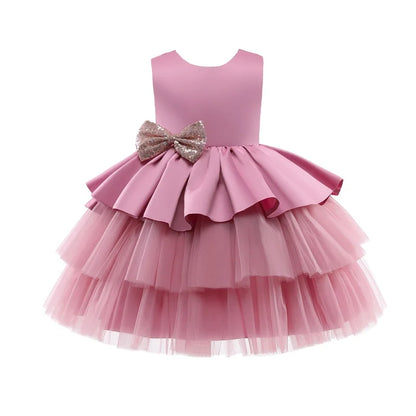 Elegantes Weihnachtskleid für Mädchen – Rückenfreies Prinzessinnenkleid mit Schleife – Festliches Ballkleid für Gala, Geburtstag & Hochzeit (Grün)