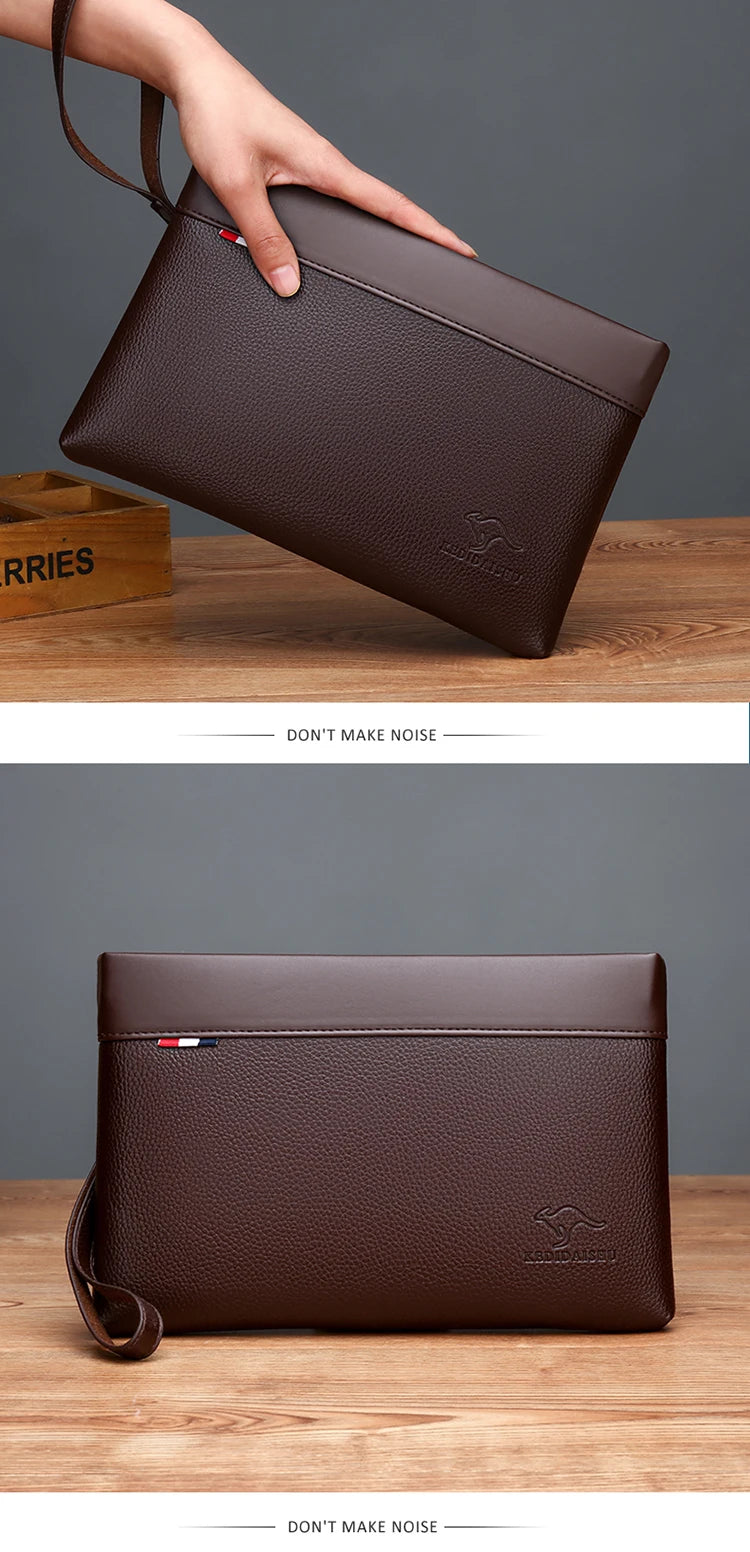 Herren Clutch Tasche – Elegante Business-Handtasche aus weichem PU-Leder – Stylische Freizeit- und Gürteltasche