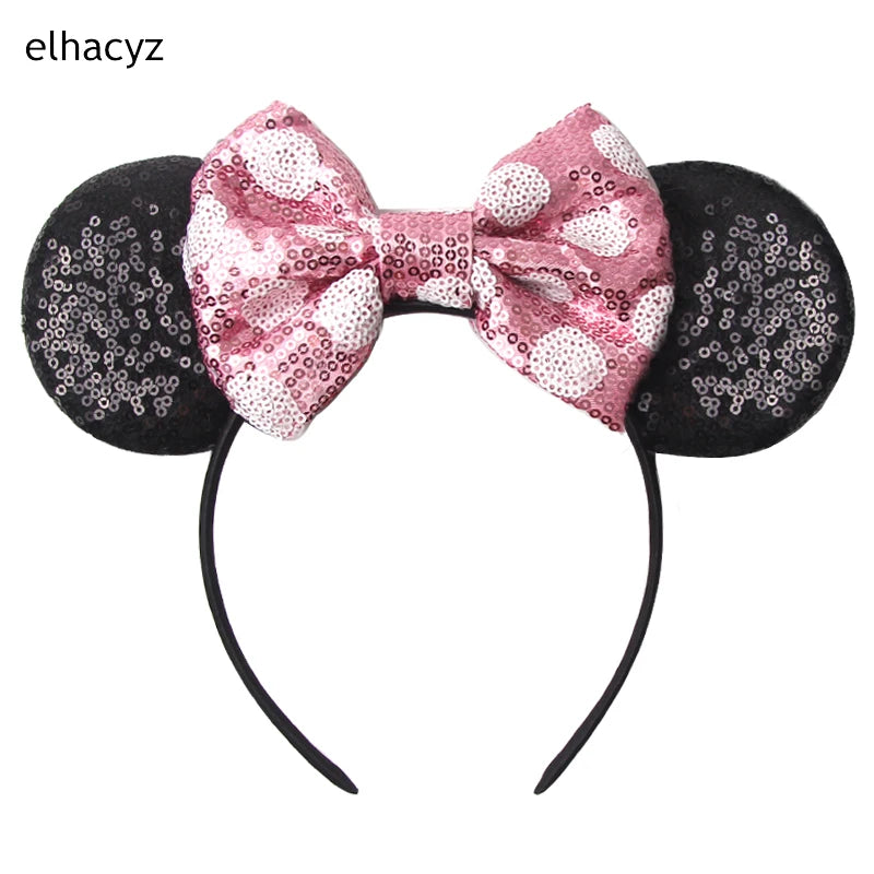 2025 Disney Minnie Maus Haarreif mit Stickerei & Pailletten – Party-Accessoire für Kinder & Erwachsene