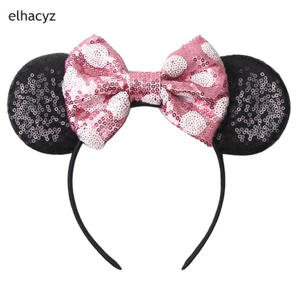 2025 Disney Minnie Maus Haarreif mit Stickerei & Pailletten – Party-Accessoire für Kinder & Erwachsene
