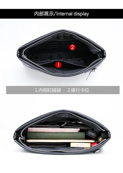 Herren Clutch Tasche – Elegante Business-Handtasche aus weichem PU-Leder – Stylische Freizeit- und Gürteltasche
