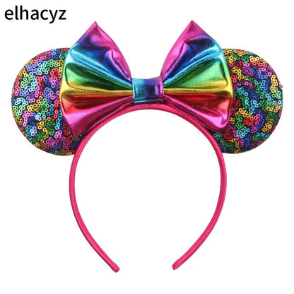 2025 Disney Minnie Maus Haarreif mit Stickerei & Pailletten – Party-Accessoire für Kinder & Erwachsene
