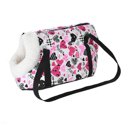 Klassische Haustiertragetasche für kleine Hunde & Katzen – Weiche Schultertasche mit Trageriemen, Outdoor-Reisetasche