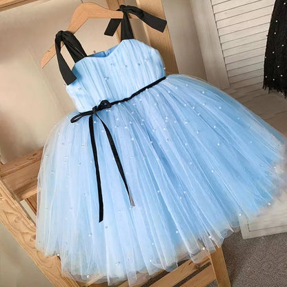 Elegantes Weihnachtskleid für Mädchen – Rückenfreies Prinzessinnenkleid mit Schleife – Festliches Ballkleid für Gala, Geburtstag & Hochzeit (Grün)