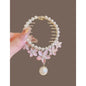 Elegante Haarkralle mit Blumen-Quaste – Schmetterling, Strass & Perlen – Haarclip für Damen | Dutt- & Zopfhalter Accessoire