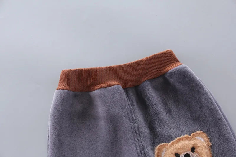 Warmer 3-teiliges Winter-Set für Babys – Kapuzenjacke mit Bärenmotiv, Weste & Hose – Baumwoll-Fleece für Jungen & Mädchen (1–3 Jahre)